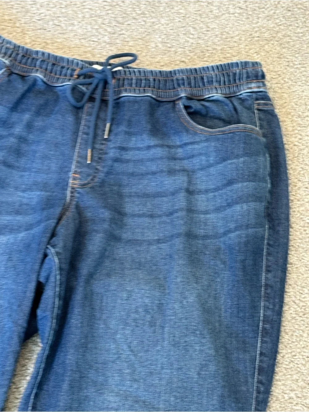 Lane Bryant Women’s Elastic Waist Blue Jeans Casual Pull-On Style Drawstring 18